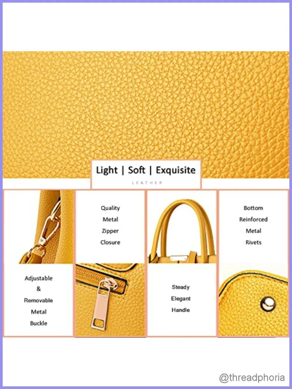 Synthetic Leather Satchel Crossbody Purse Tote Shoulder Bag with Strap